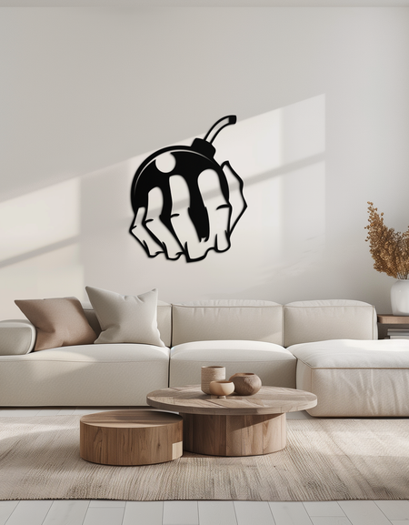 Bomb Hand Metal Wall Art - Edgy Modern Steel Decor - KAF085