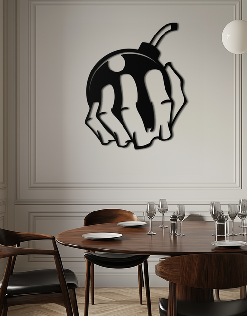 Load image into Gallery viewer, Bomb Hand Metal Wall Art - Edgy Modern Steel Decor - KAF085
