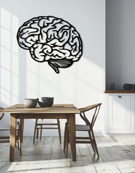 Brain Metal Duvar Sanatı - Modern Soyut Çelik Duvar Dekoru - KAF086