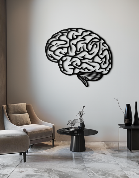 Brain Metal Duvar Sanatı - Modern Soyut Çelik Duvar Dekoru - KAF086