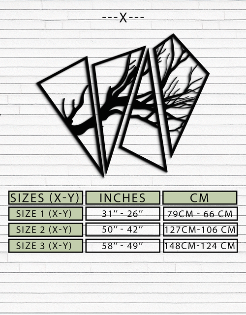 Resmi Galeri görüntüleyicisine yükleyin, Soyut Ağaç Dalı Metal Duvar Sanatı - Modern Geometrik Çelik Dekor - KAF088
