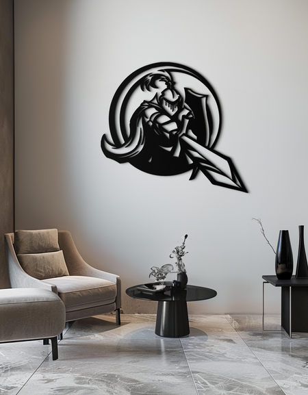 Şövalye Metal Duvar Sanatı - Ortaçağ Savaşçısı Duvar Dekoru - KAF089