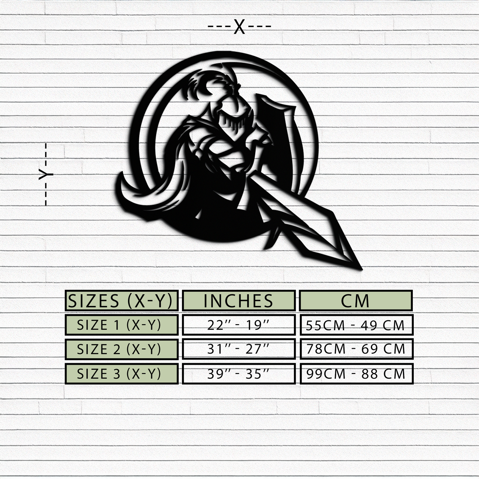 Şövalye Metal Duvar Sanatı - Ortaçağ Savaşçısı Duvar Dekoru - KAF089
