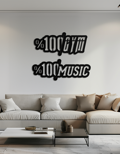 Resmi Galeri görüntüleyicisine yükleyin, %100 Spor Salonu ve Müzik Metal Duvar Sanatı - Fitness ve Müzik Tutkunları Dekoru - KAF091

