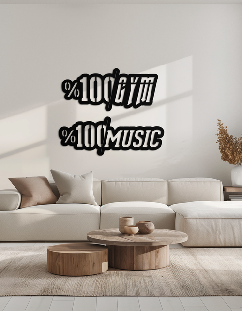 Resmi Galeri görüntüleyicisine yükleyin, %100 Spor Salonu ve Müzik Metal Duvar Sanatı - Fitness ve Müzik Tutkunları Dekoru - KAF091

