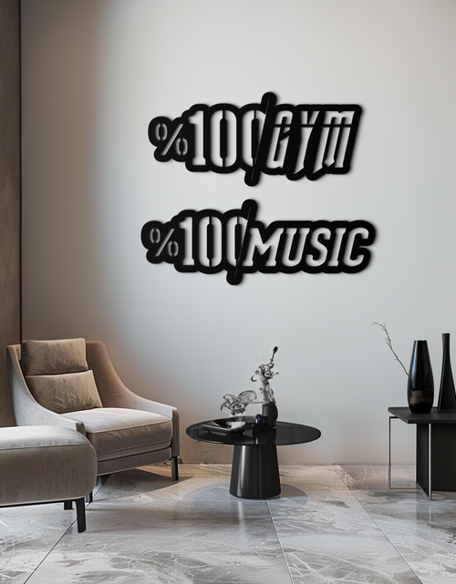 Resmi Galeri görüntüleyicisine yükleyin, %100 Spor Salonu ve Müzik Metal Duvar Sanatı - Fitness ve Müzik Tutkunları Dekoru - KAF091
