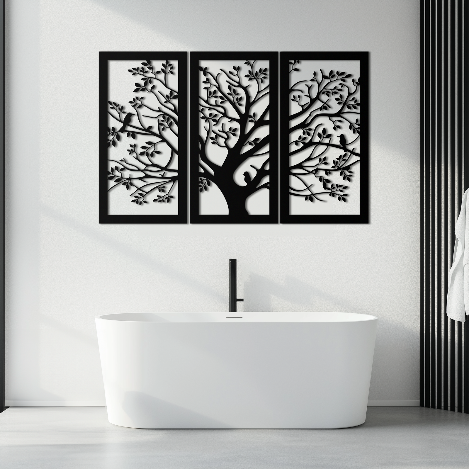 Tree of Life Metal Wall Art - 3-Piece Nature-Inspired Steel Decor - KAF093