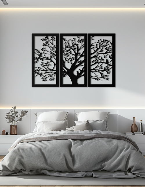 Load image into Gallery viewer, Tree of Life Metal Wall Art - 3-Piece Nature-Inspired Steel Decor - KAF093
