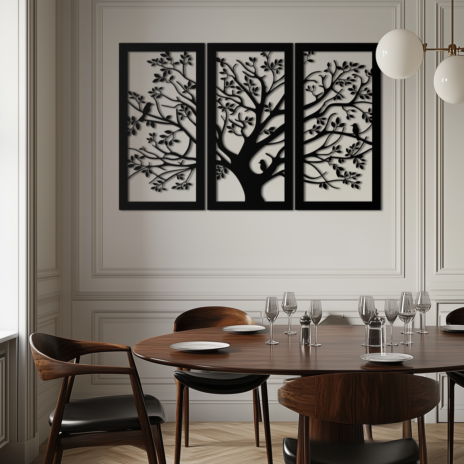 Tree of Life Metal Wall Art - 3-Piece Nature-Inspired Steel Decor - KAF093