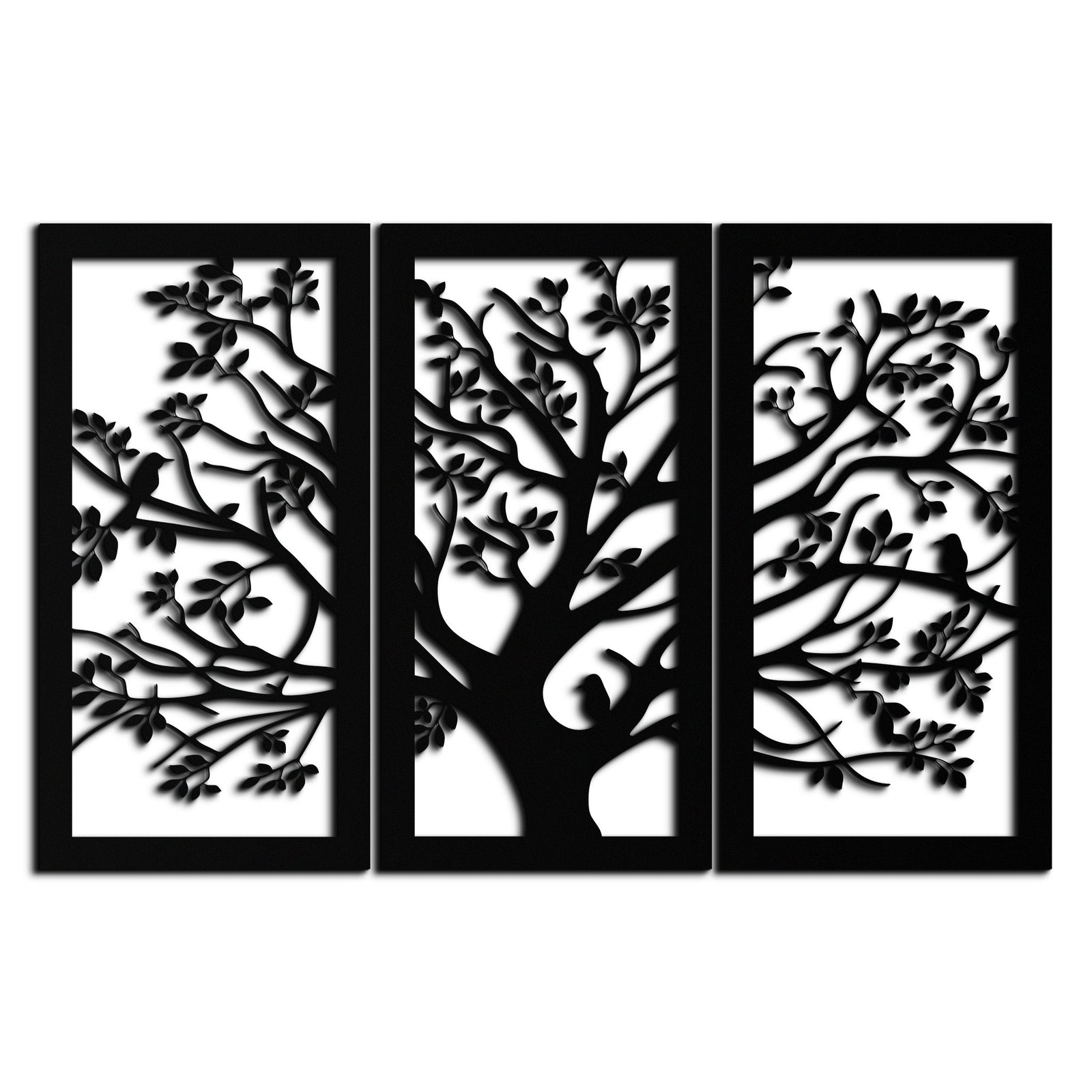 Tree of Life Metal Wall Art - 3-Piece Nature-Inspired Steel Decor - KAF093