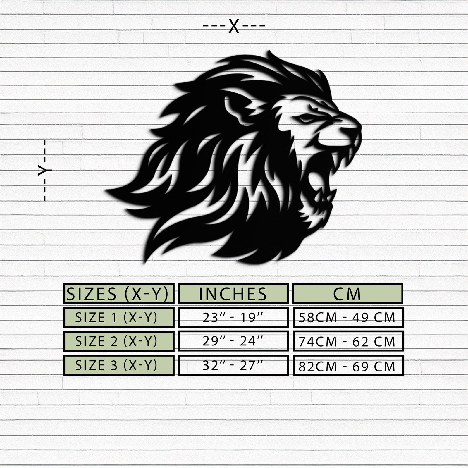 Kükreyen Aslan Metal Duvar Sanatı - Vahşi Orman Kralı Çelik Dekor - KAF095