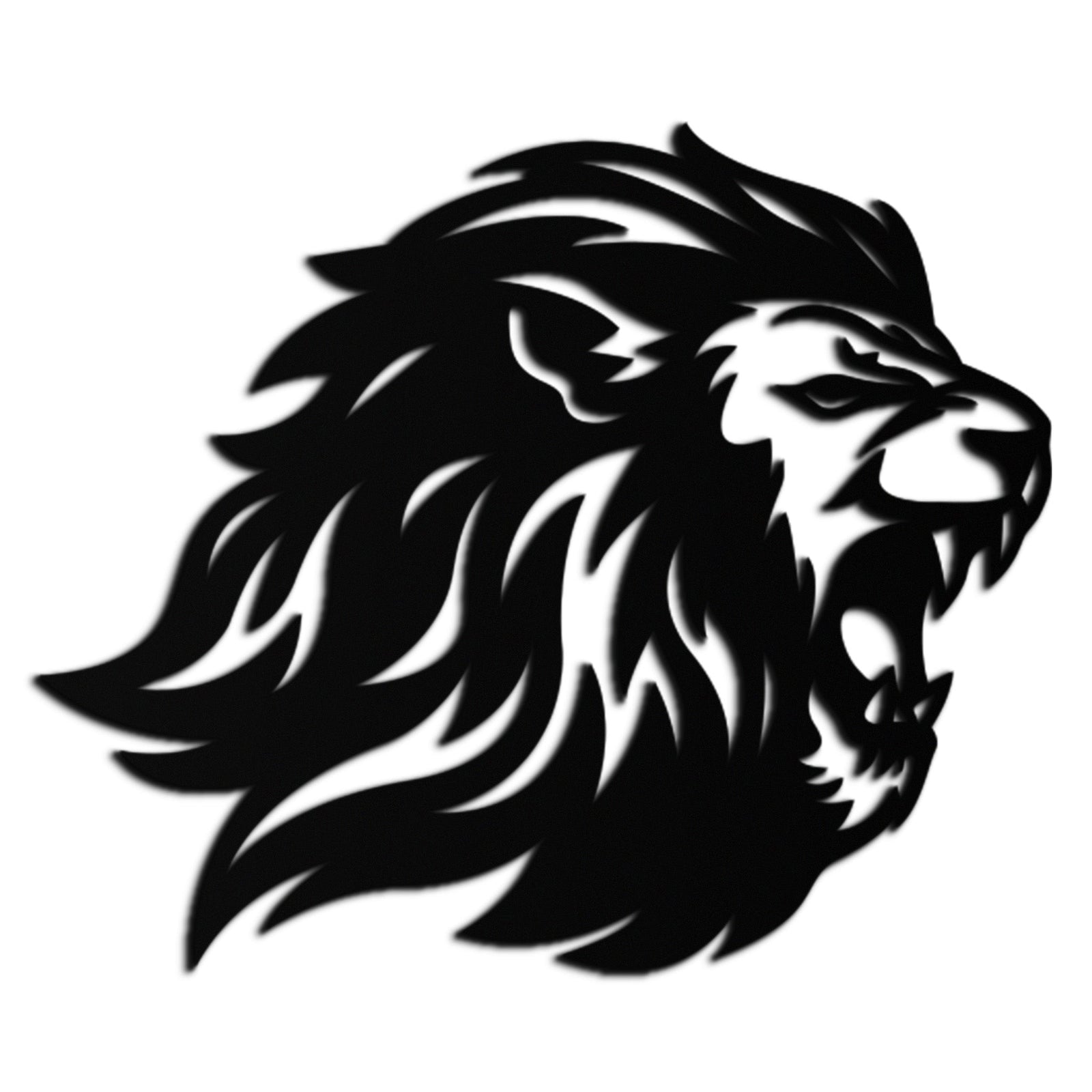 Kükreyen Aslan Metal Duvar Sanatı - Vahşi Orman Kralı Çelik Dekor - KAF095