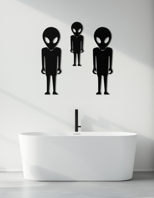 Load image into Gallery viewer, Alien Trio Metal Wall Art - Futuristic Sci-Fi Themed Wall Decor - KAF097

