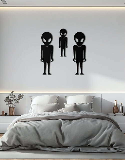 Load image into Gallery viewer, Alien Trio Metal Wall Art - Futuristic Sci-Fi Themed Wall Decor - KAF097
