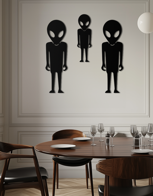 Load image into Gallery viewer, Alien Trio Metal Wall Art - Futuristic Sci-Fi Themed Wall Decor - KAF097

