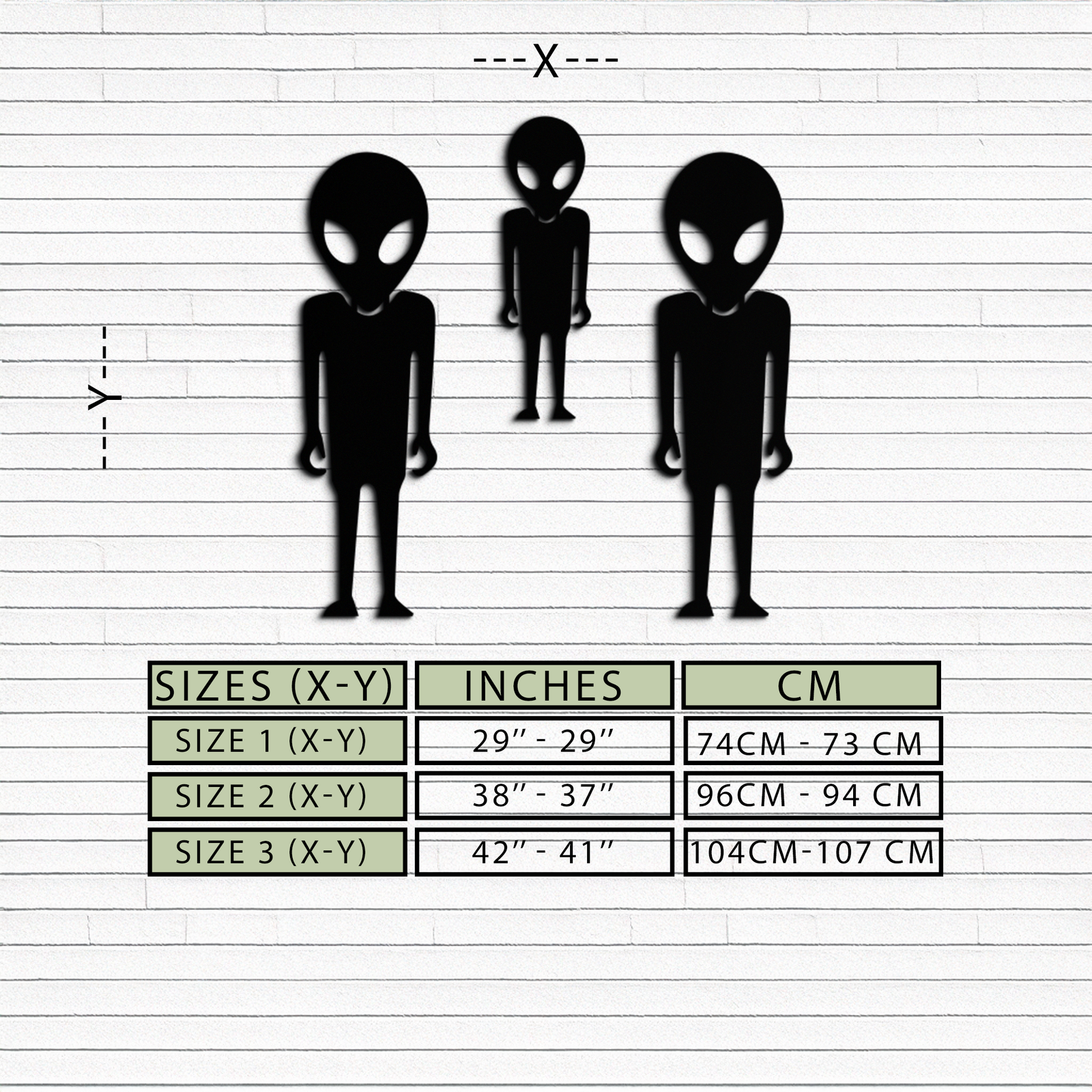 Alien Trio Metal Wall Art - Futuristic Sci-Fi Themed Wall Decor - KAF097