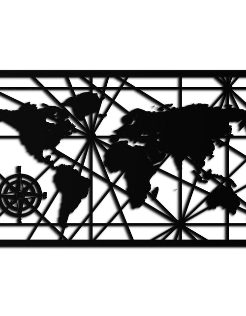 Resmi Galeri görüntüleyicisine yükleyin, Geometrik Dünya Haritası Metal Duvar Sanatı - Modern Minimalist Çelik Duvar Dekoru - KAF098
