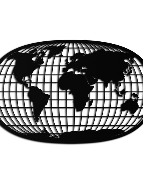 Load image into Gallery viewer, World Map Metal Wall Art - Globe Projection Steel Wall Decor - KAF103

