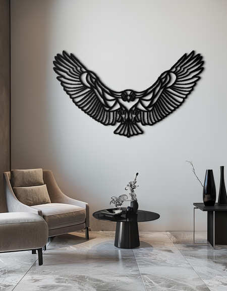 Yükselen Kartal Metal Duvar Sanatı - Majestic Steel Duvar Dekoru - KAF106