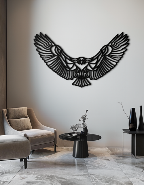 Load image into Gallery viewer, Soaring Eagle Metal Wall Art - Majestic Steel Wall Decor - KAF106
