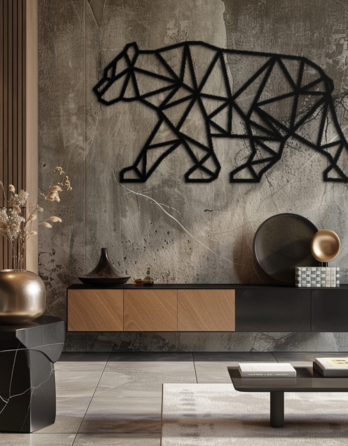 Load image into Gallery viewer, Geometric Bear Metal Wall Art - Modern Steel Animal Decor - KAF109
