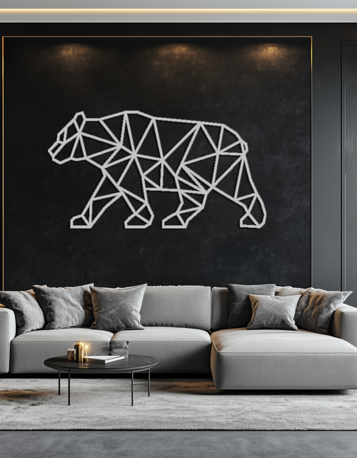 Load image into Gallery viewer, Geometric Bear Metal Wall Art - Modern Steel Animal Decor - KAF109
