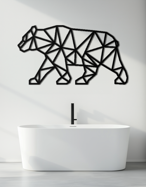 Load image into Gallery viewer, Geometric Bear Metal Wall Art - Modern Steel Animal Decor - KAF109

