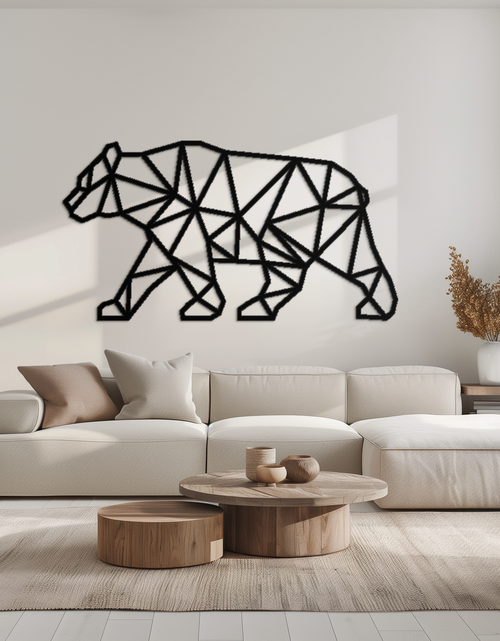 Load image into Gallery viewer, Geometric Bear Metal Wall Art - Modern Steel Animal Decor - KAF109
