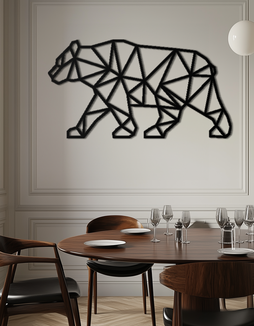 Load image into Gallery viewer, Geometric Bear Metal Wall Art - Modern Steel Animal Decor - KAF109
