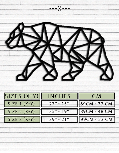 Load image into Gallery viewer, Geometric Bear Metal Wall Art - Modern Steel Animal Decor - KAF109
