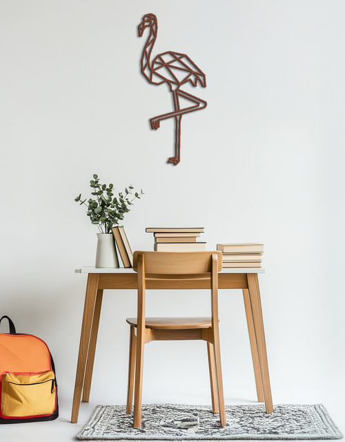 Load image into Gallery viewer, Geometric Flamingo Metal Wall Art - Modern Minimalist Steel Decor - KAF110
