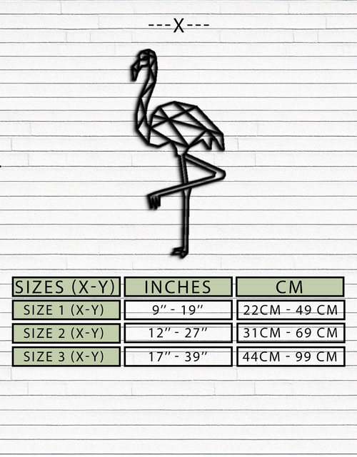 Resmi Galeri görüntüleyicisine yükleyin, Geometrik Flamingo Metal Duvar Sanatı - Modern Minimalist Çelik Dekor - KAF110
