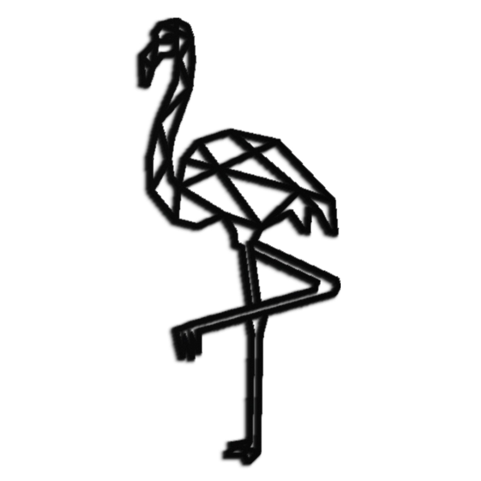 Geometrik Flamingo Metal Duvar Sanatı - Modern Minimalist Çelik Dekor - KAF110