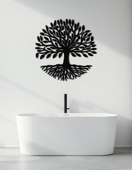 Hayat Ağacı Metal Duvar Sanatı - Modern Çelik Doğadan Esinlenen Dekor - KAF112