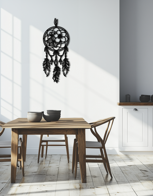 Resmi Galeri görüntüleyicisine yükleyin, Dreamcatcher Metal Duvar Sanatı - Boho Esintili Çelik Duvar Dekoru - KAF113

