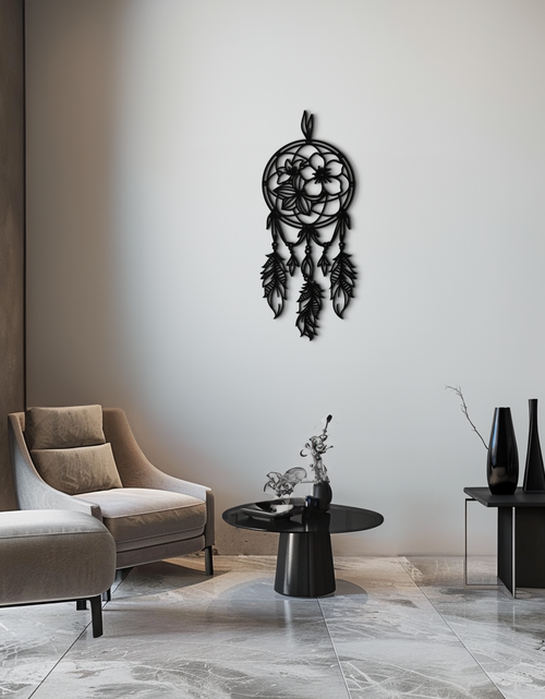 Resmi Galeri görüntüleyicisine yükleyin, Dreamcatcher Metal Duvar Sanatı - Boho Esintili Çelik Duvar Dekoru - KAF113
