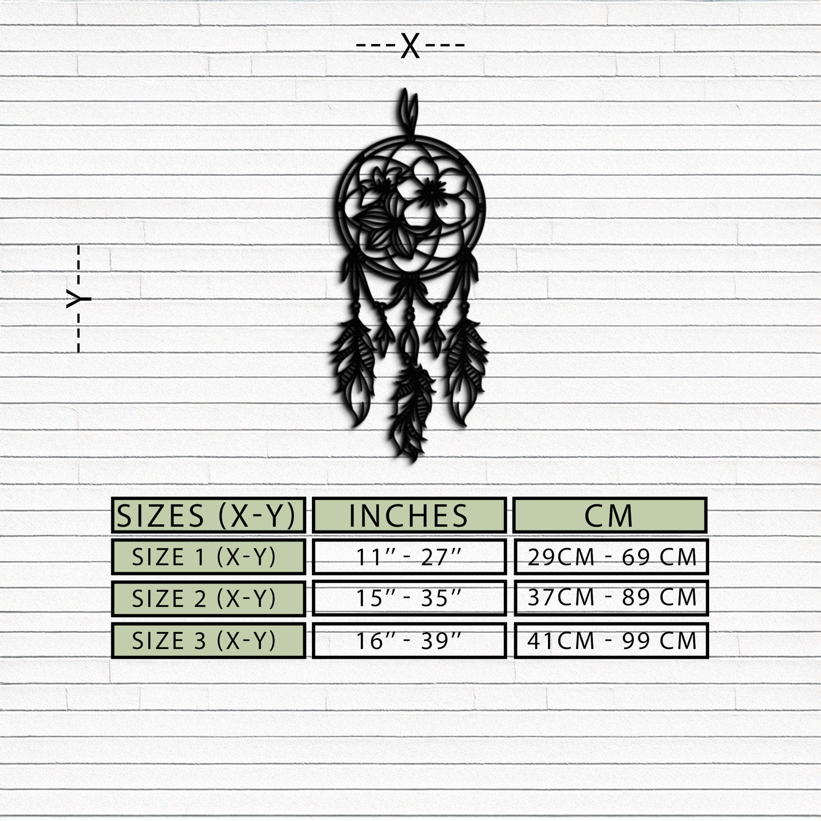 Dreamcatcher Metal Duvar Sanatı - Boho Esintili Çelik Duvar Dekoru - KAF113