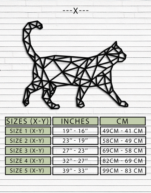 Load image into Gallery viewer, Geometric Cat Metal Wall Art - Modern Feline-Inspired Decor - KAF116
