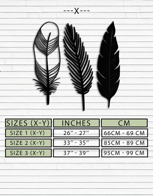 Load image into Gallery viewer, Geometric Feather Metal Wall Art - Modern Boho Steel Decor - KAF117
