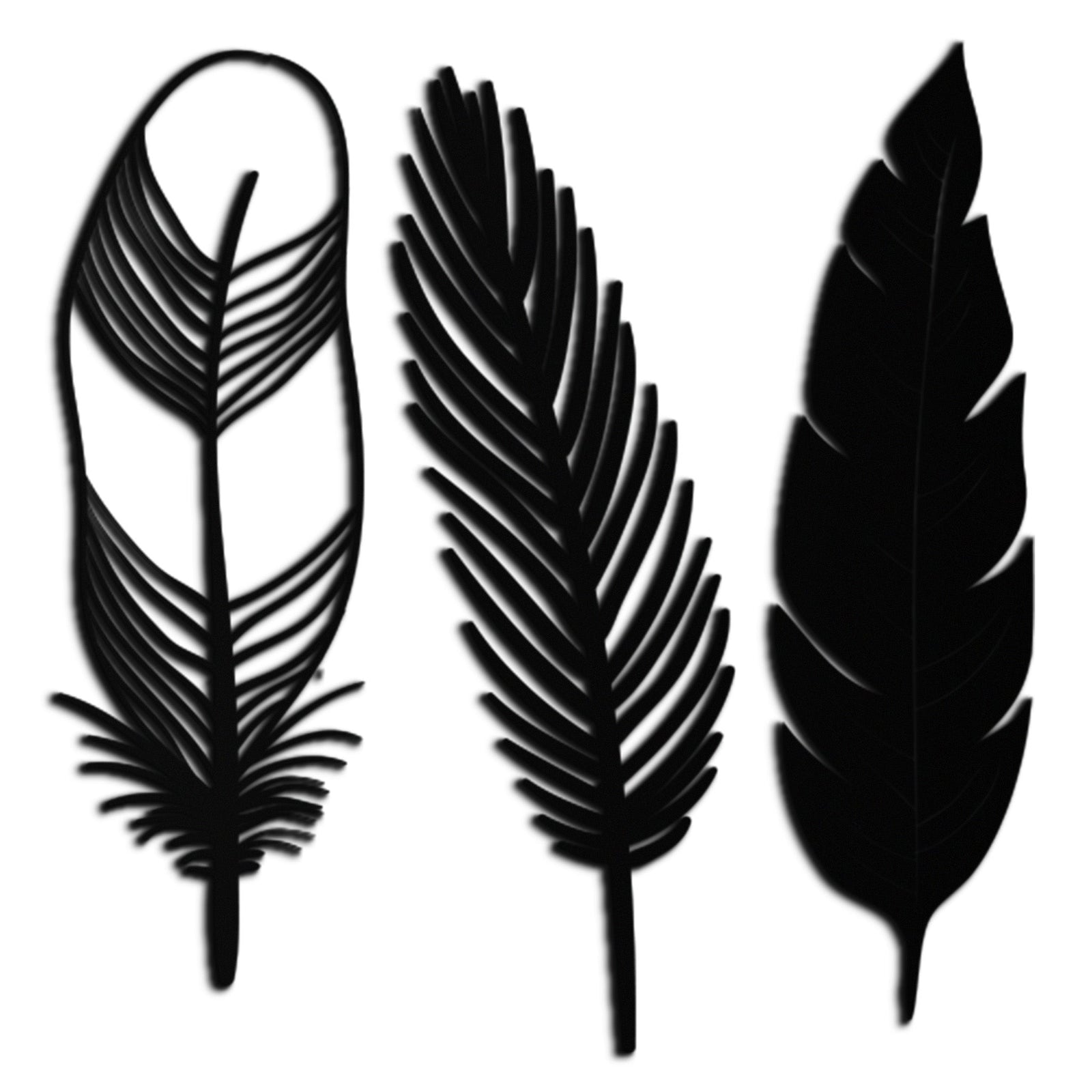 Geometric Feather Metal Wall Art - Modern Boho Steel Decor - KAF117