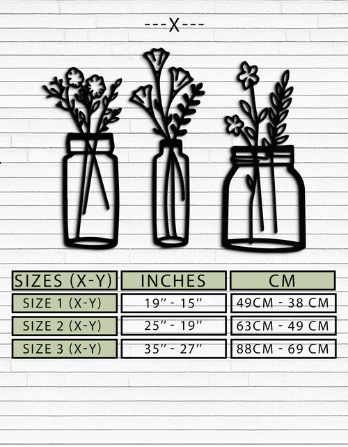 Load image into Gallery viewer, Floral Vase Metal Wall Art - 3-Piece Modern Steel Wall Decor - KAF118
