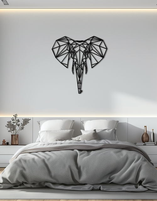 Load image into Gallery viewer, Geometric Elephant Metal Wall Art - Modern Abstract Steel Decor - KAF119
