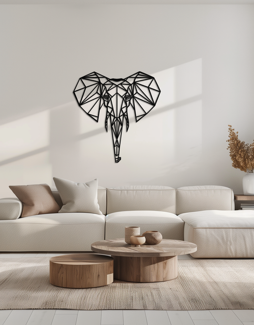 Load image into Gallery viewer, Geometric Elephant Metal Wall Art - Modern Abstract Steel Decor - KAF119
