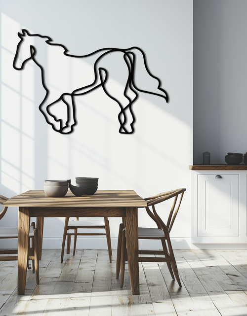 Load image into Gallery viewer, Abstract Horse Metal Wall Art - Minimalist Steel Horse Silhouette - KAF121
