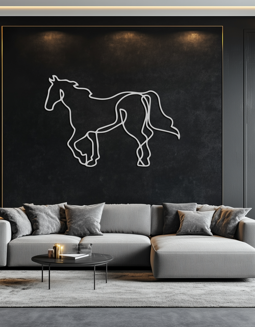 Load image into Gallery viewer, Abstract Horse Metal Wall Art - Minimalist Steel Horse Silhouette - KAF121
