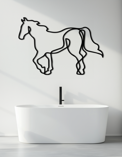 Load image into Gallery viewer, Abstract Horse Metal Wall Art - Minimalist Steel Horse Silhouette - KAF121
