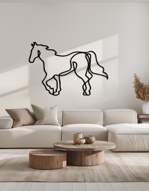 Load image into Gallery viewer, Abstract Horse Metal Wall Art - Minimalist Steel Horse Silhouette - KAF121

