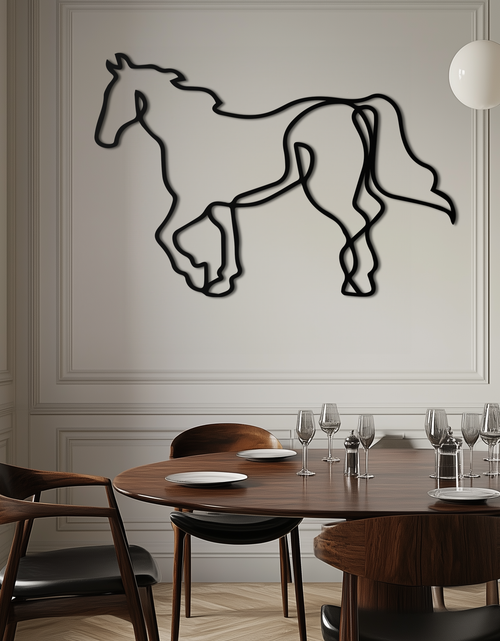 Load image into Gallery viewer, Abstract Horse Metal Wall Art - Minimalist Steel Horse Silhouette - KAF121
