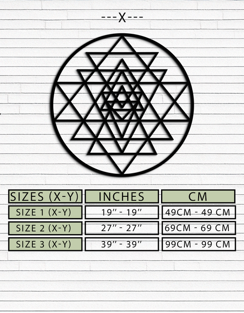 Resmi Galeri görüntüleyicisine yükleyin, Geometrik Sri Yantra Metal Duvar Sanatı - Sacred Geometry Çelik Dekor - KAF122
