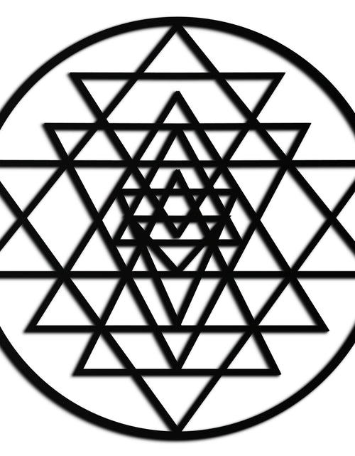Resmi Galeri görüntüleyicisine yükleyin, Geometrik Sri Yantra Metal Duvar Sanatı - Sacred Geometry Çelik Dekor - KAF122

